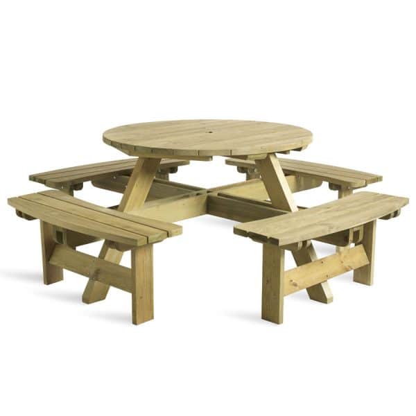 KING PICNIC BENCH - 8 SEATER ROUND ZA.404CT